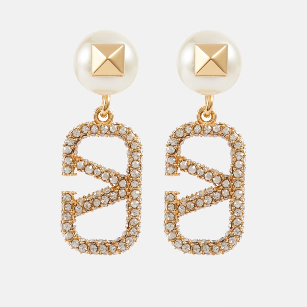 Valentino authentic pearl and crystal earrings!